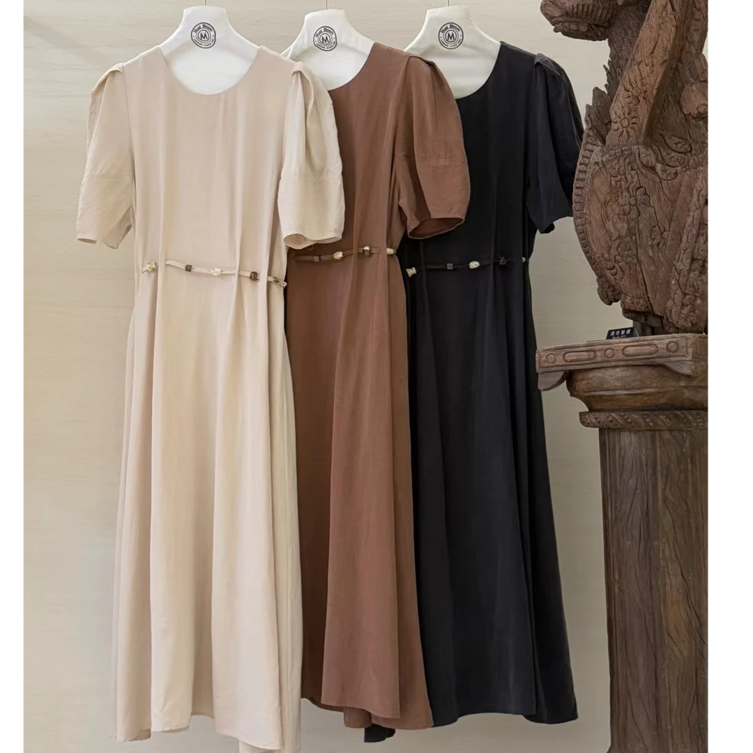 Pada嘻&Wang【串珠收腰】法式设计感气质连衣裙 26097 Hi Fortune