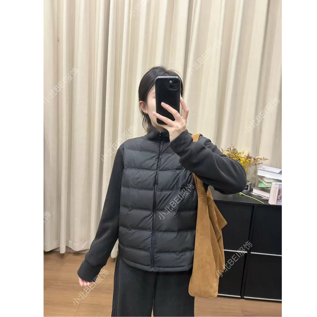 排骨运动黑色宽松鸭绒羽绒服短款轻便外套 时尚显瘦百搭休闲外套