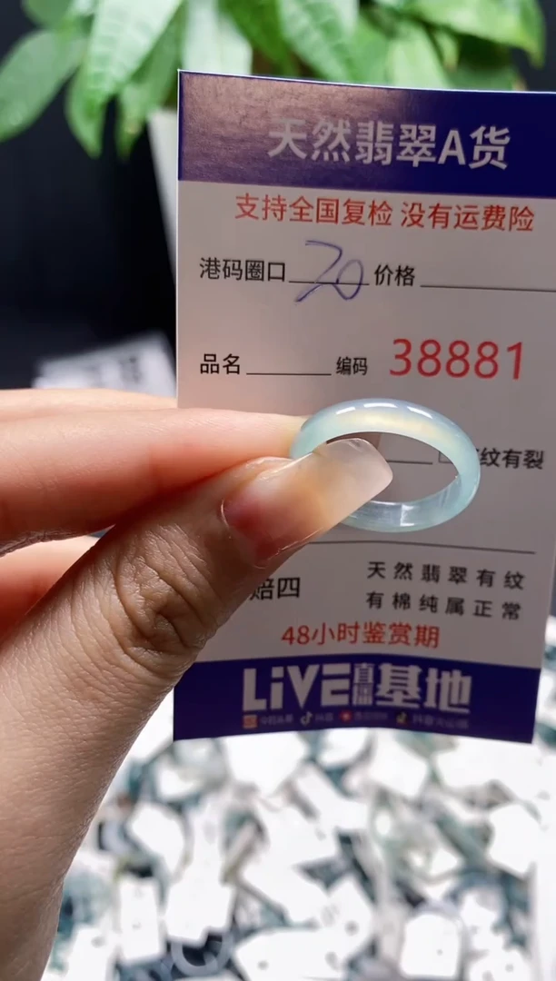 翡翠戒指未镶嵌 天然翡翠戒圈8881
