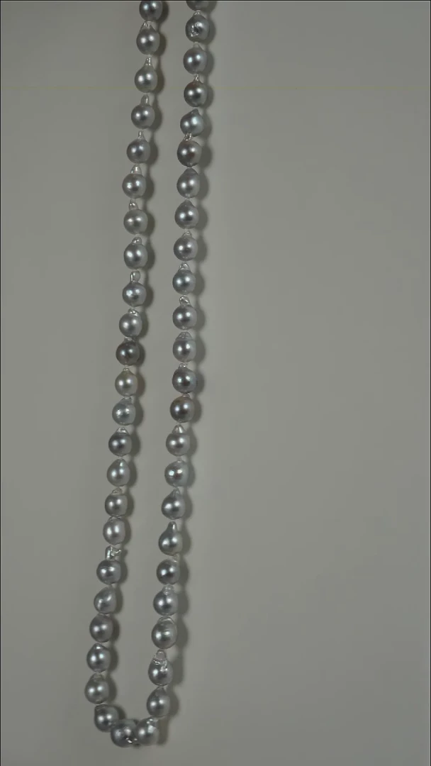 项链银S925镶嵌海水珍珠AK真多麻6-6.5mm