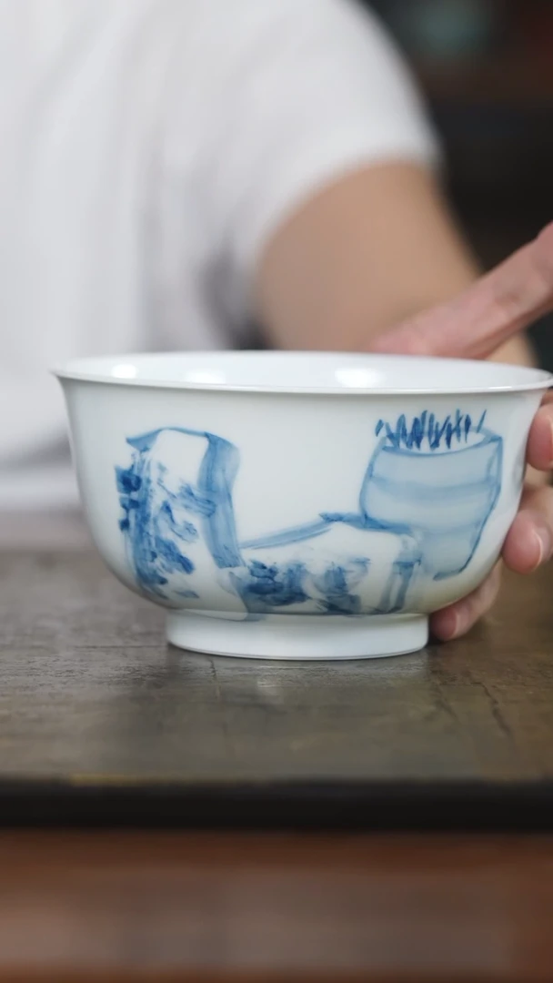 弥云斋青花菖蒲大碗