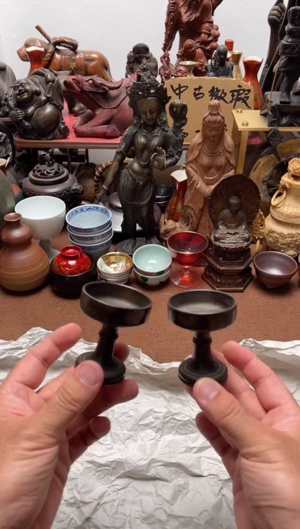 瓷片932中古商品默认微霞铜烛台