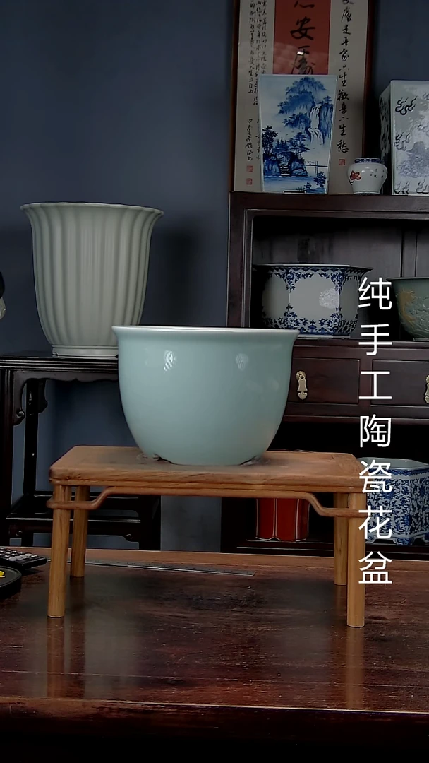 景德镇手工陶瓷花盆