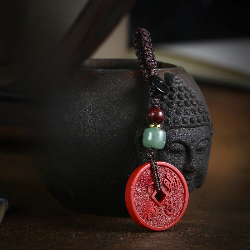 含辰砂工艺品高 朱砂天官钥匙扣 包红布（备注）-1015055