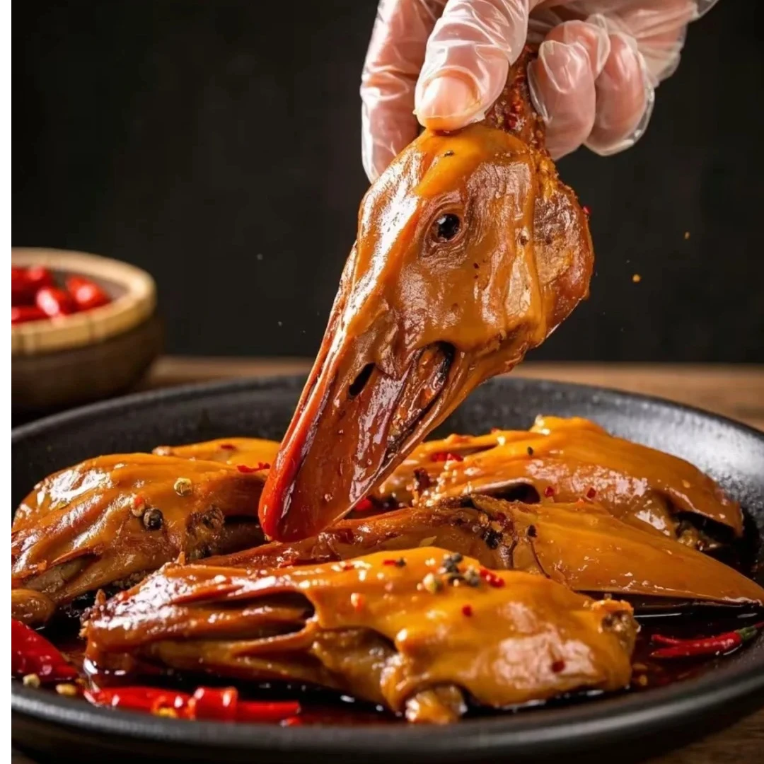 甜辣卤味鸭头真空包装即食新鲜零食下酒