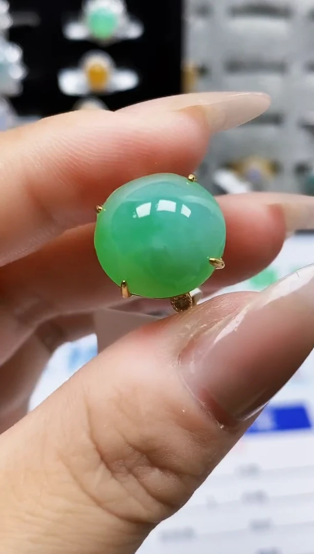 银S925镶嵌戒指翡翠1076
