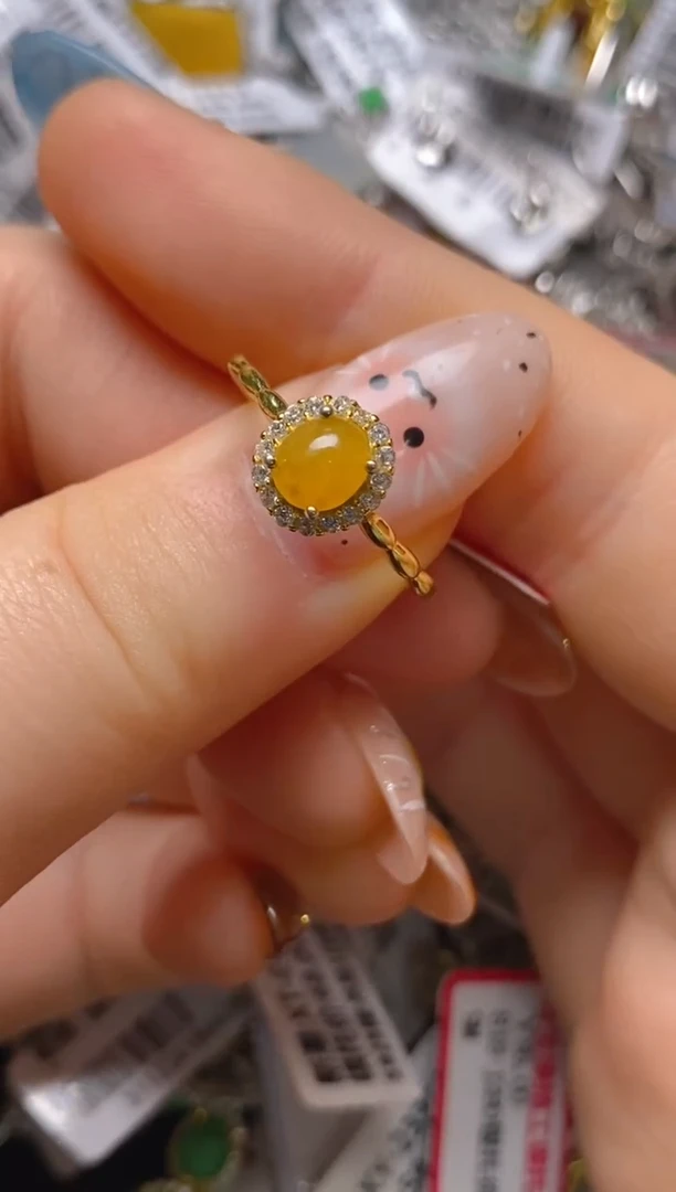 银S925镶嵌戒指翡翠百内无证书