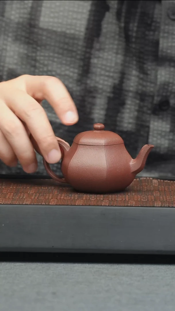 茶壶紫砂五堂  六方梨形-陈行素