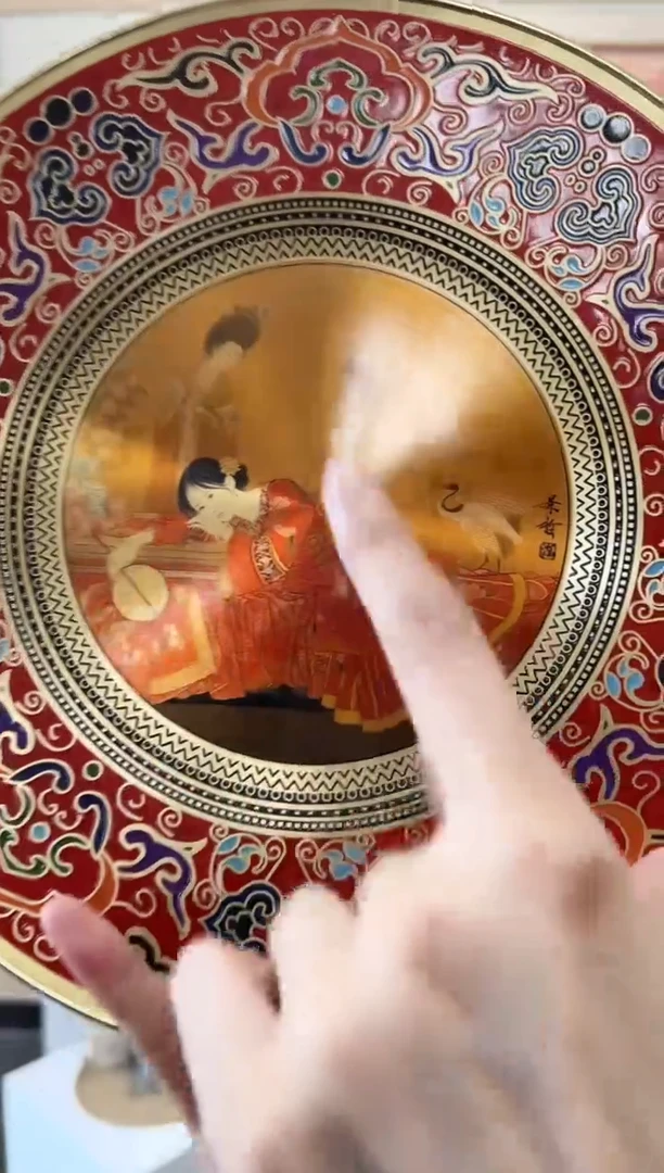 其他铜崔景哲-景泰蓝铜盘-人物