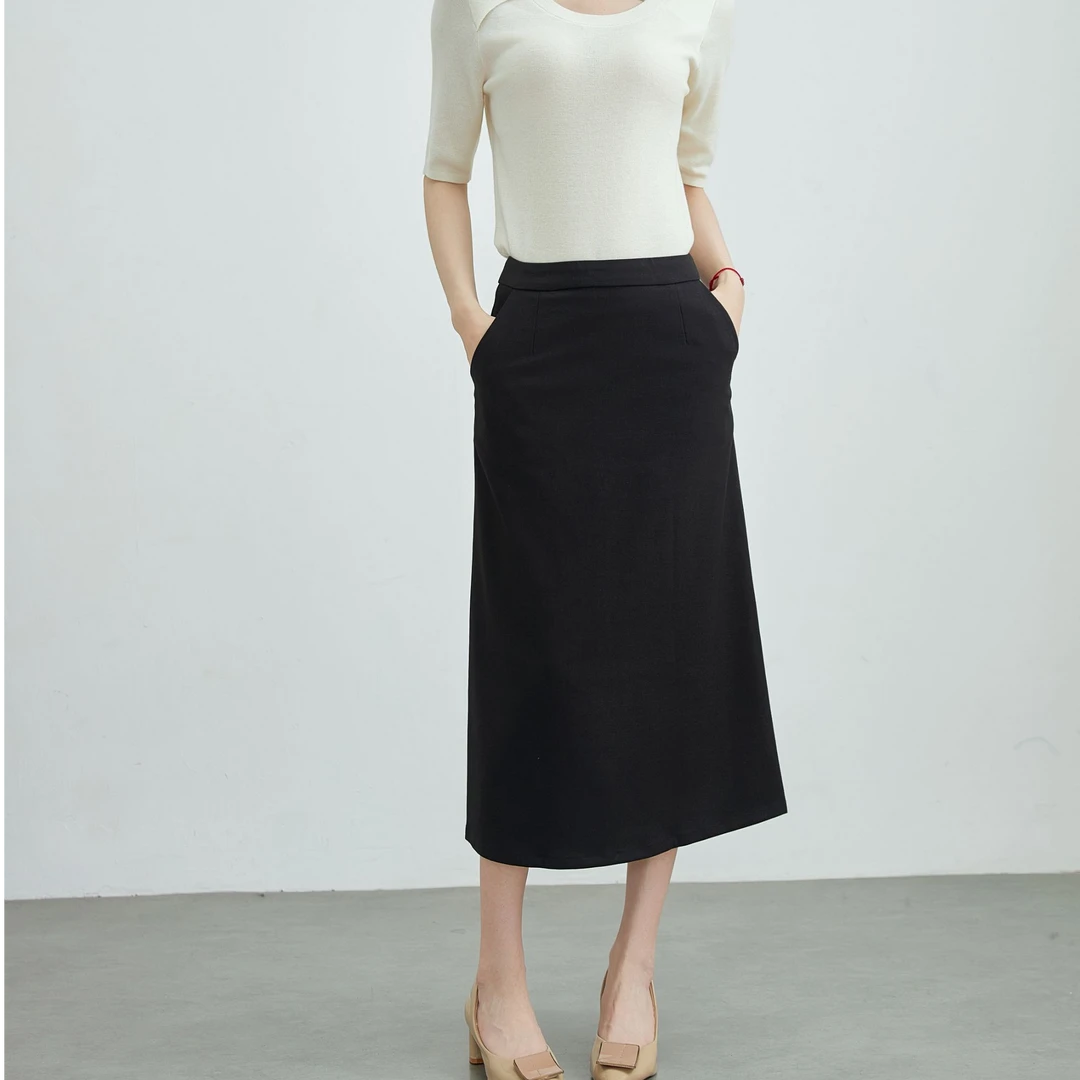 时尚半身裙女2025夏季新款垂感设计感显瘦遮肚A字优雅气质中长裙