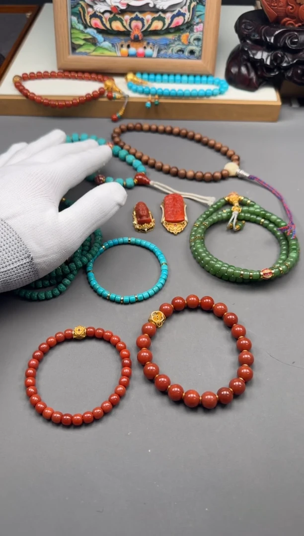 【闪购商品】南红玛瑙手串手串18K金镶嵌手串手串