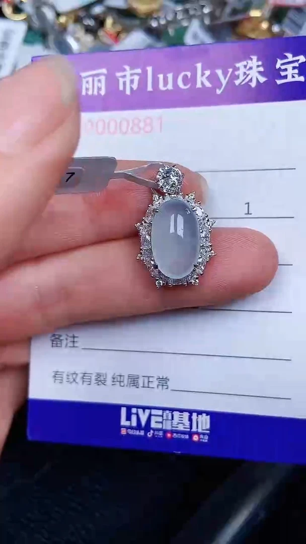 颈饰银S925镶嵌翡翠0881