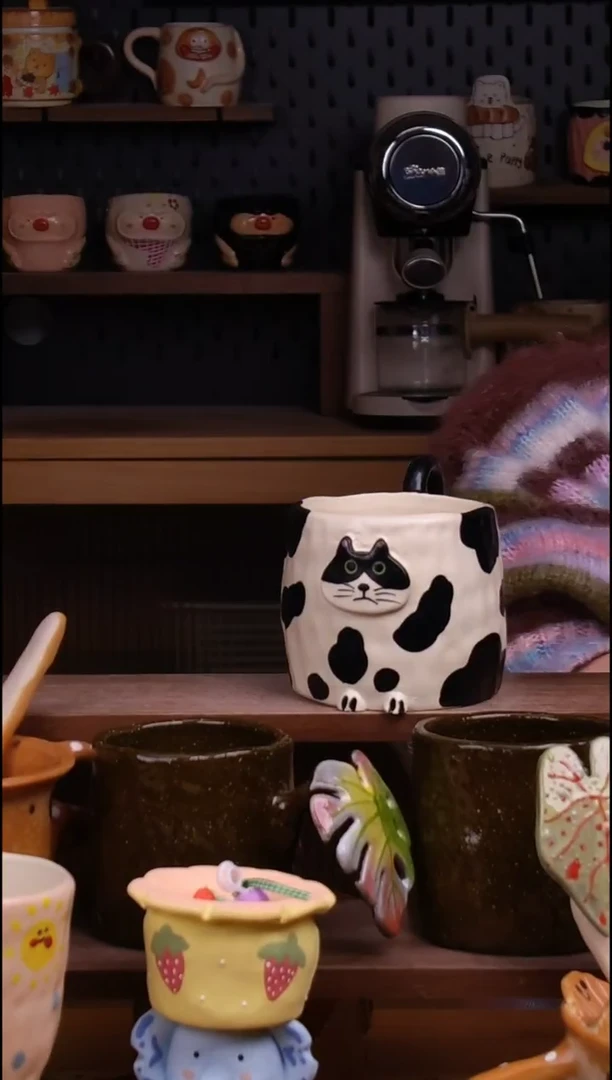 杯子陶景德镇可爱设计师款陶瓷