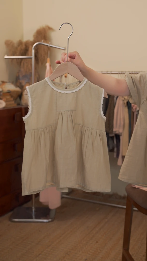 夏季新款棉麻女童小衫8S514