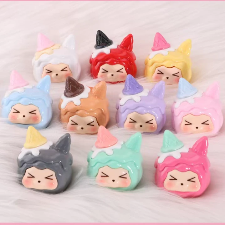 冰淇淋奶油kk大号实色款十色萌粒对对碰超可爱桌面车载摆件