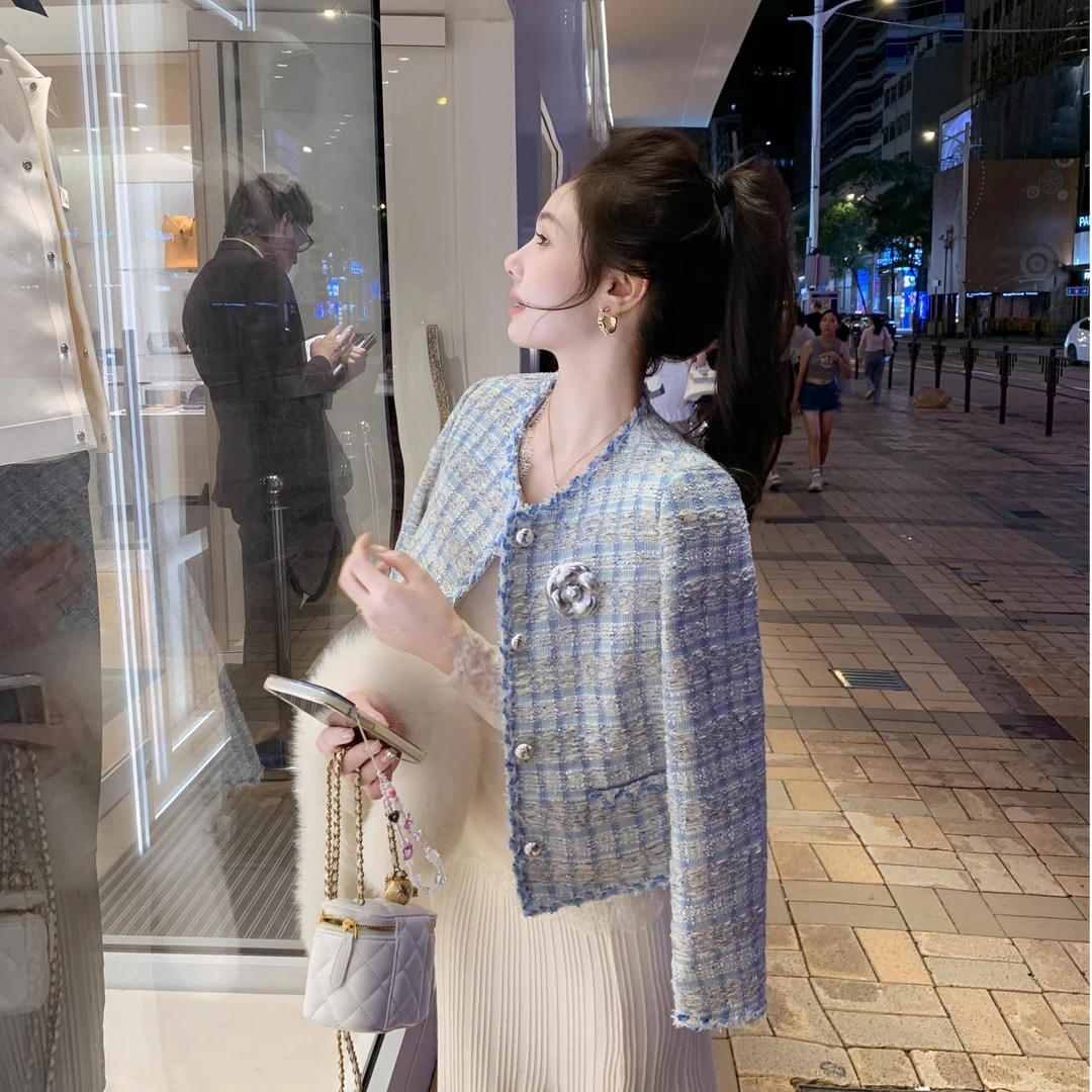 圆领小香风短外套女2025年秋季新款上新百搭气质巨漂亮绝美外套