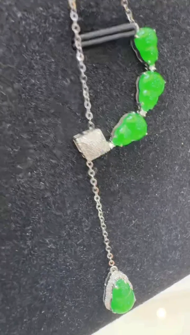 翡翠18K金镶嵌套链多样性团购发一件