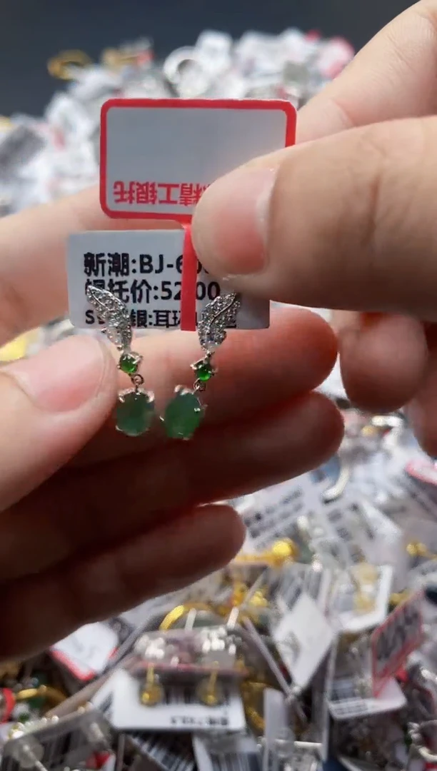 翡翠戒指银S925镶嵌5555    10