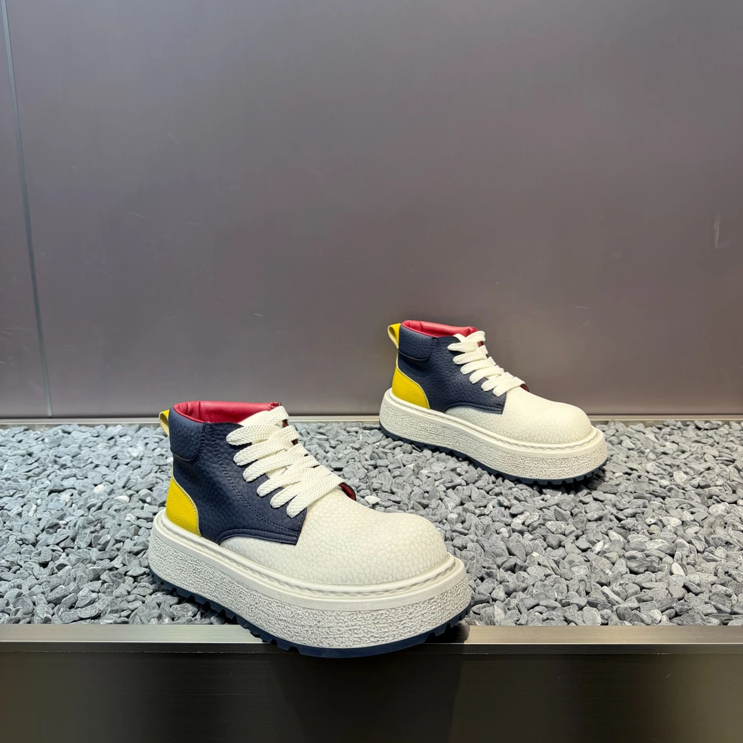 男马丁靴时尚多巴胺复古擦色厚底中帮耐磨百搭英伦风大头运动潮鞋