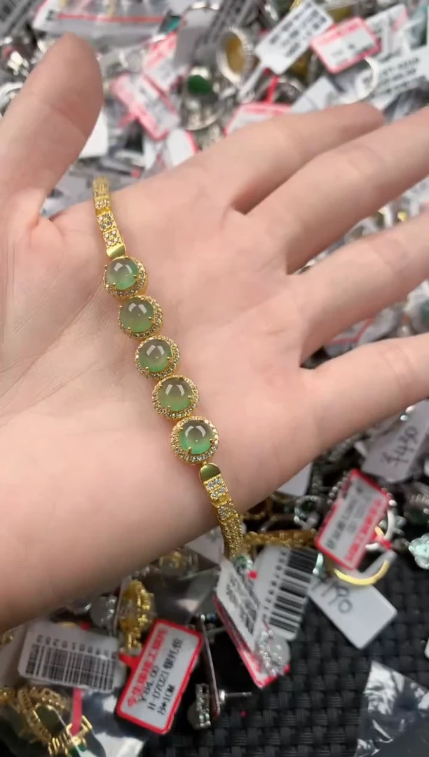 银S925镶嵌戒指翡翠333----0