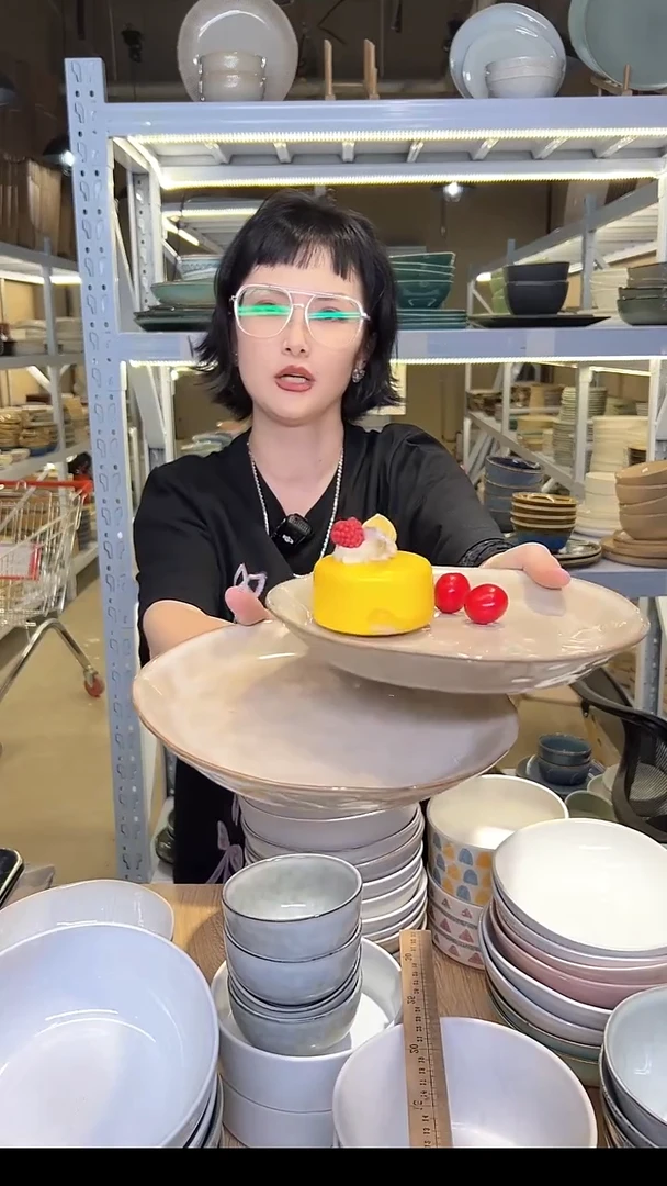 瓷09外贸尾货高温釉下彩陶瓷餐具默认微瑕