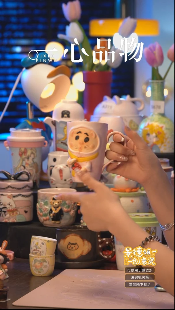 杯A009景德镇手工手绘杯子摆件