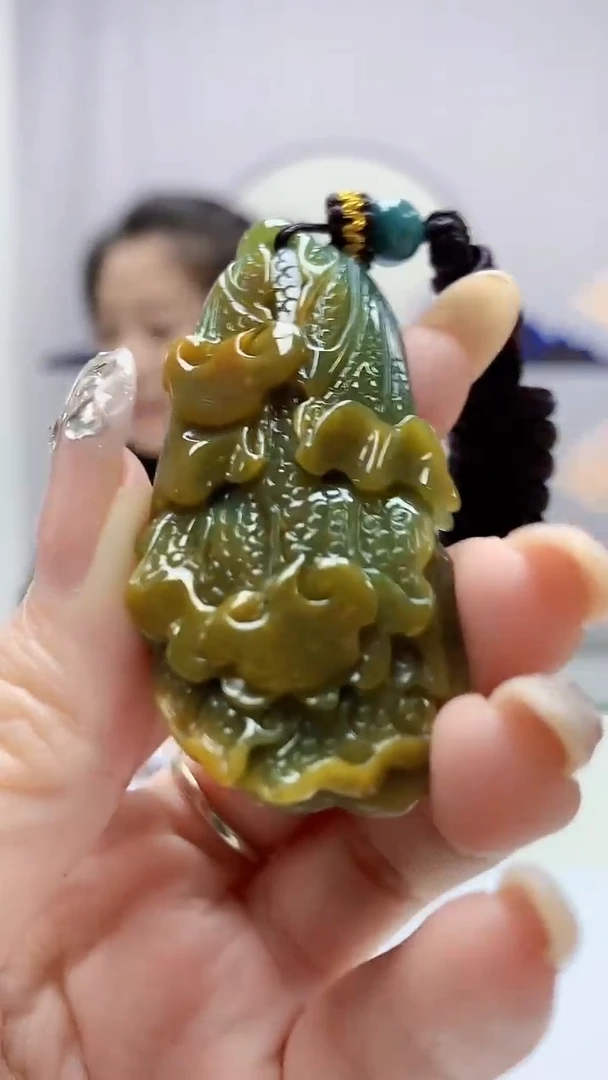 定制翡翠未镶嵌4902DD-毛货挂件52