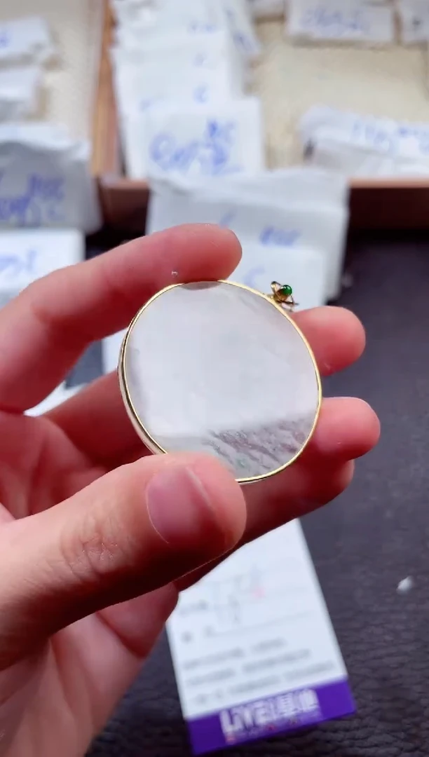 翡翠18K金镶嵌颈饰00004461