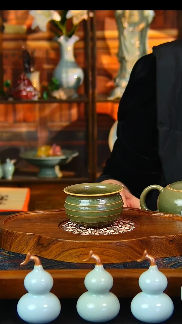 瓷片全品仿柴烧玄纹杯