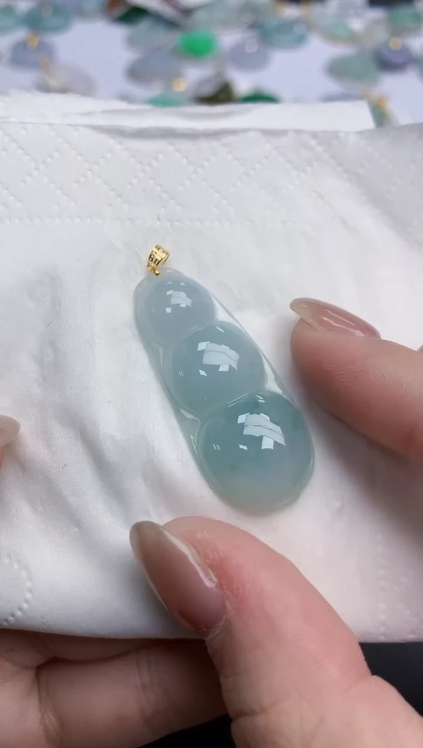【闪购商品】翡翠颈饰18K金镶嵌天然缅甸翡翠A货