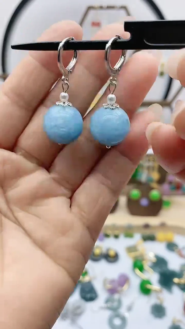 未镶嵌耳坠海蓝宝石195