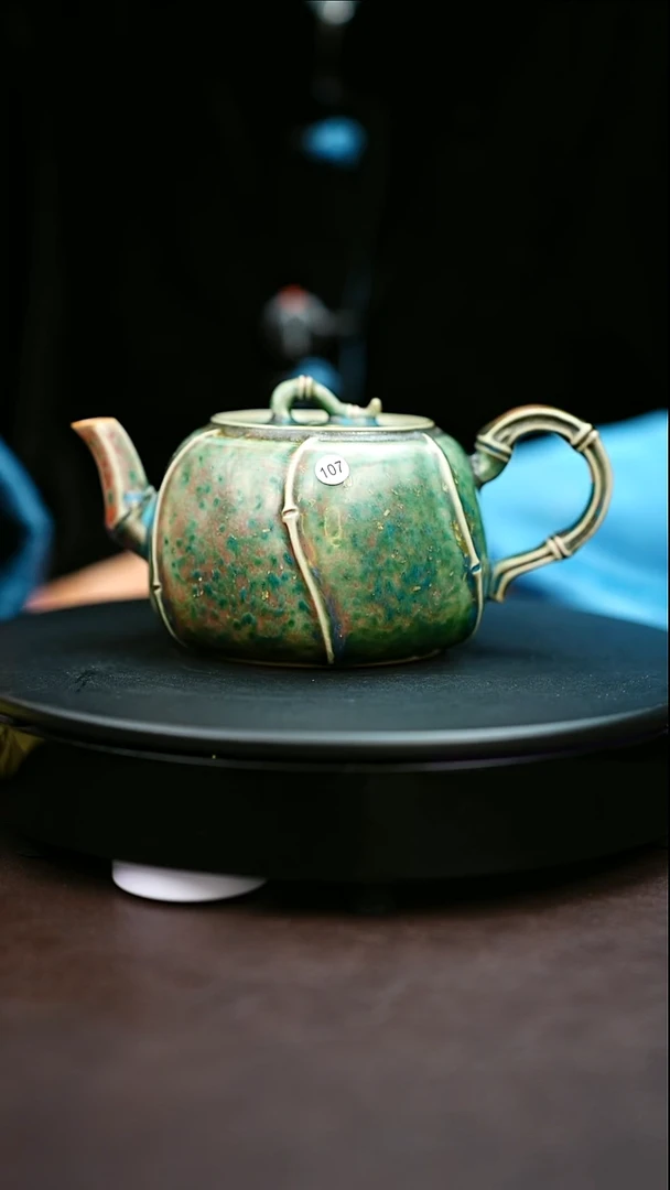 107#原矿钧瓷炉钧釉南瓜壶