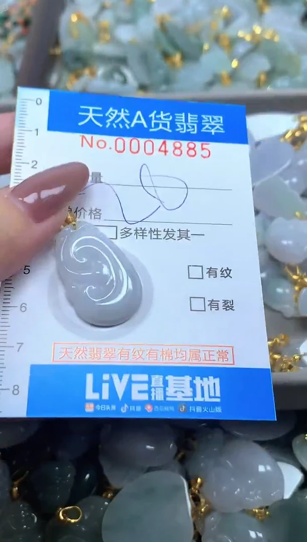 颈饰未镶嵌翡翠净货挂件-4885