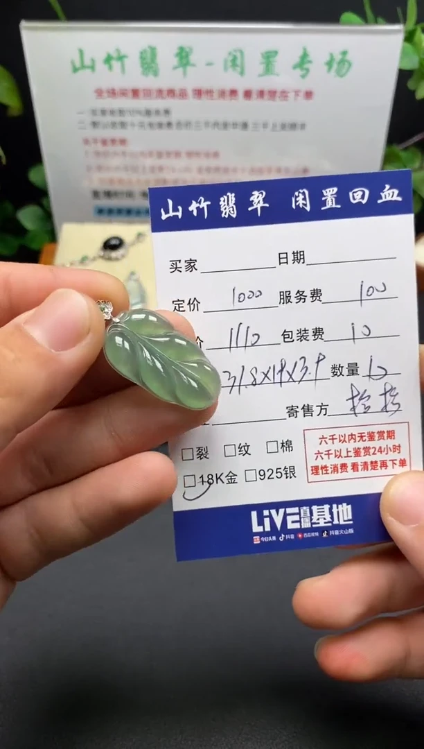 颈饰18K金镶嵌翡翠3002174