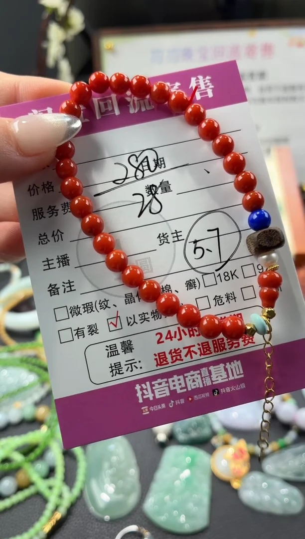 银S925镶嵌手串南红玛瑙00002648