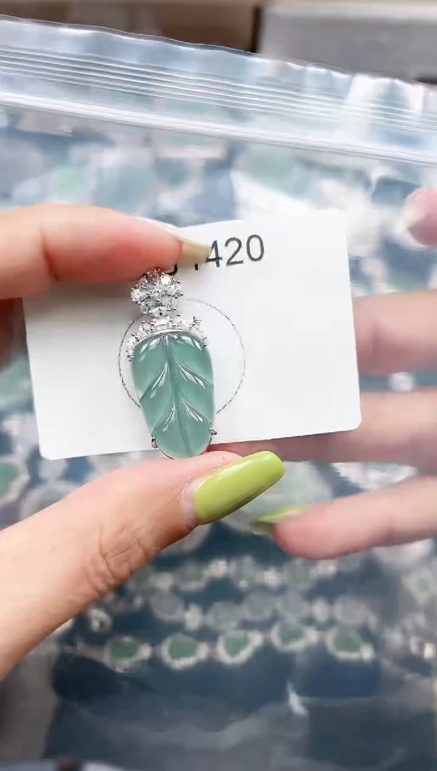 【闪购商品】翡翠颈饰未镶嵌1420赠皮绳