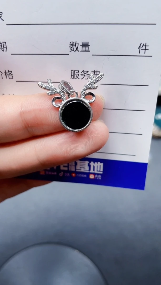 颈饰银S925镶嵌翡翠165