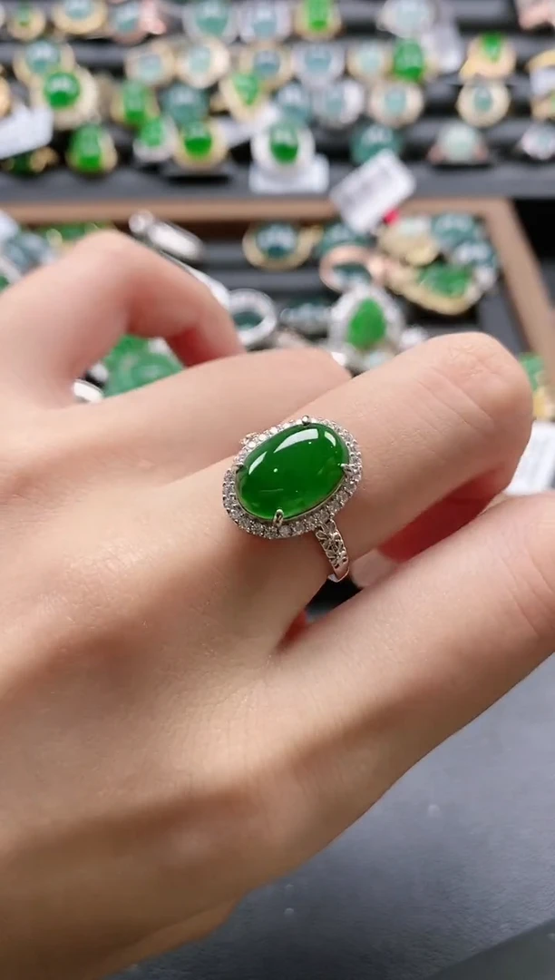 【闪购商品】翡翠戒指银S925镶嵌51511