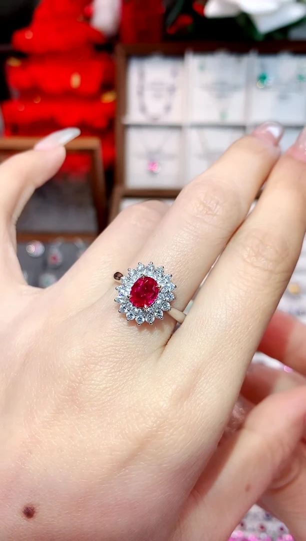18K金镶嵌戒指红宝石1.02ct/天然宝石/七天无理由