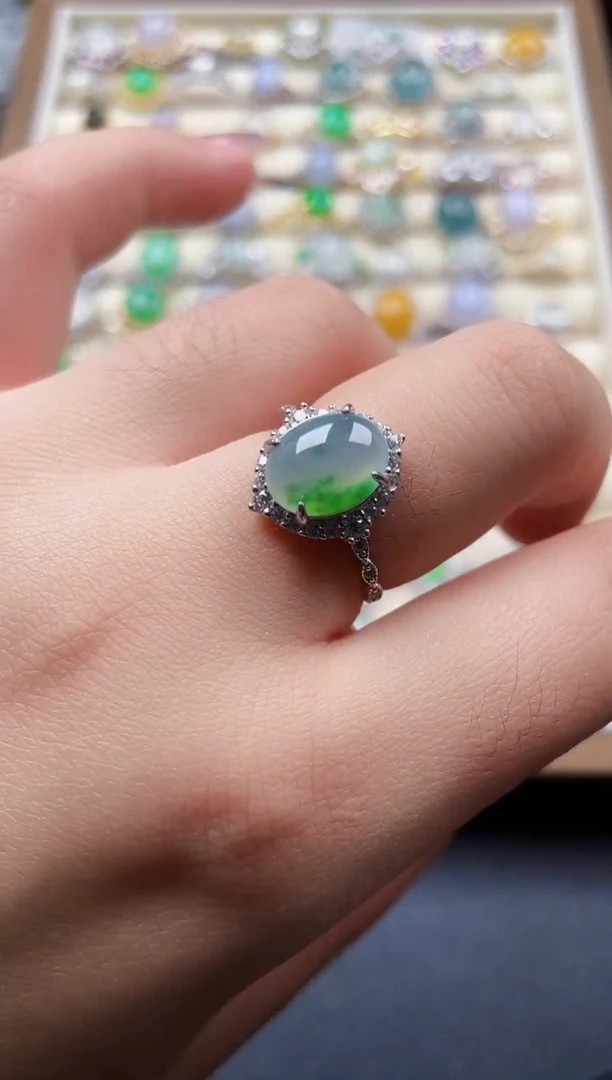 银S925镶嵌戒指翡翠78