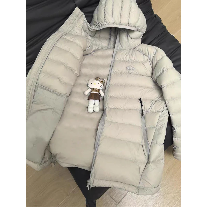 灰色短款高级感排骨棉服外套男秋冬保暖连帽棉衣cleanfit加厚棉祆