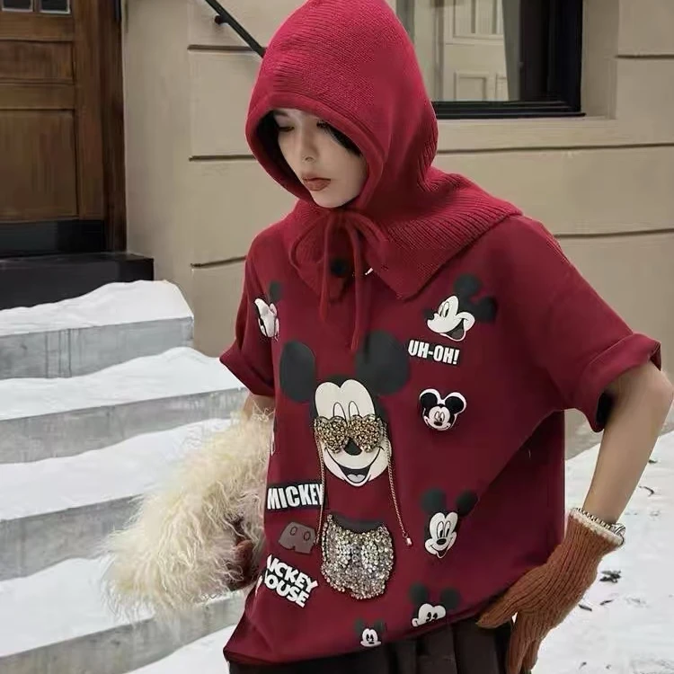 【601-700】撞色插肩短袖t恤女2025新款美式 潮牌宽松上衣oversize