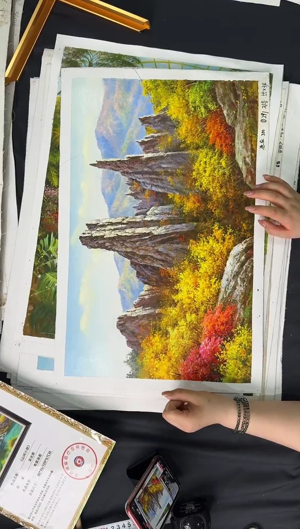 油画【原创·保真·带证书】朝鲜画家纯手绘油画--顺丰包邮--