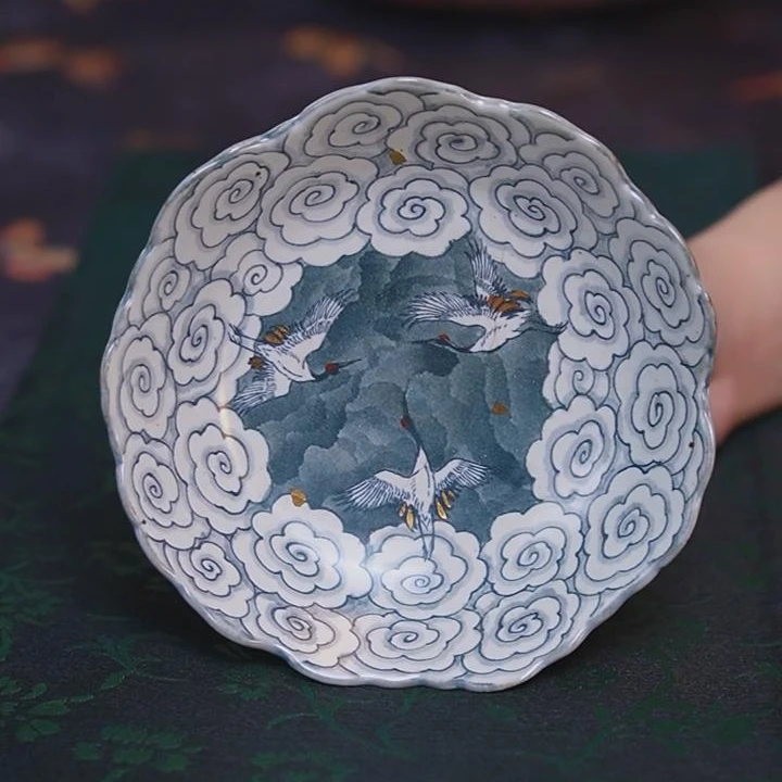 【半闲】真璞造物 | 釉中彩满工祥云仙鹤点金壶承