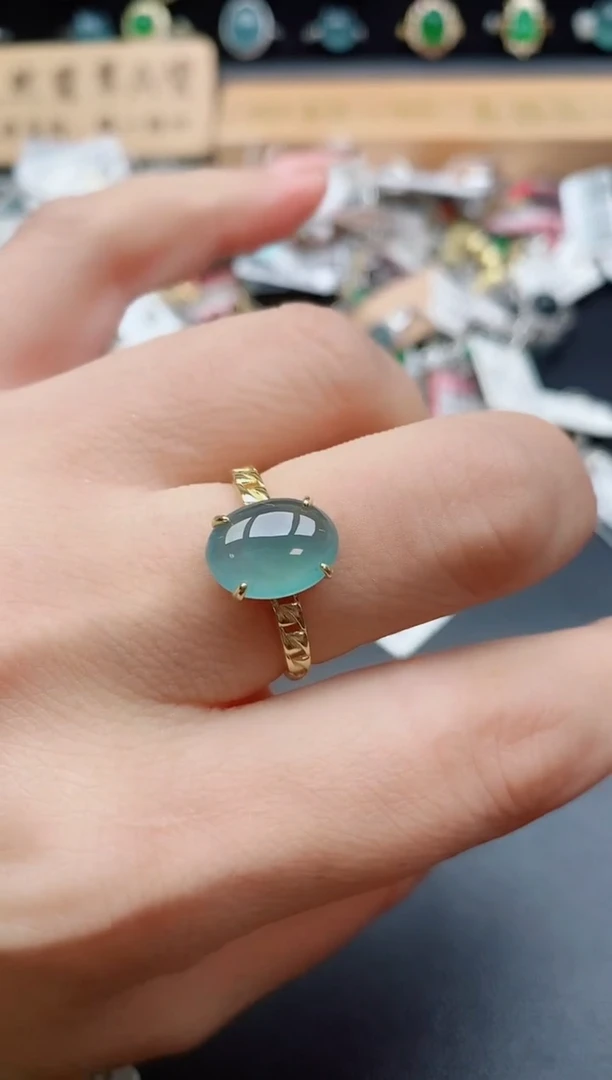 银S925镶嵌戒指翡翠1