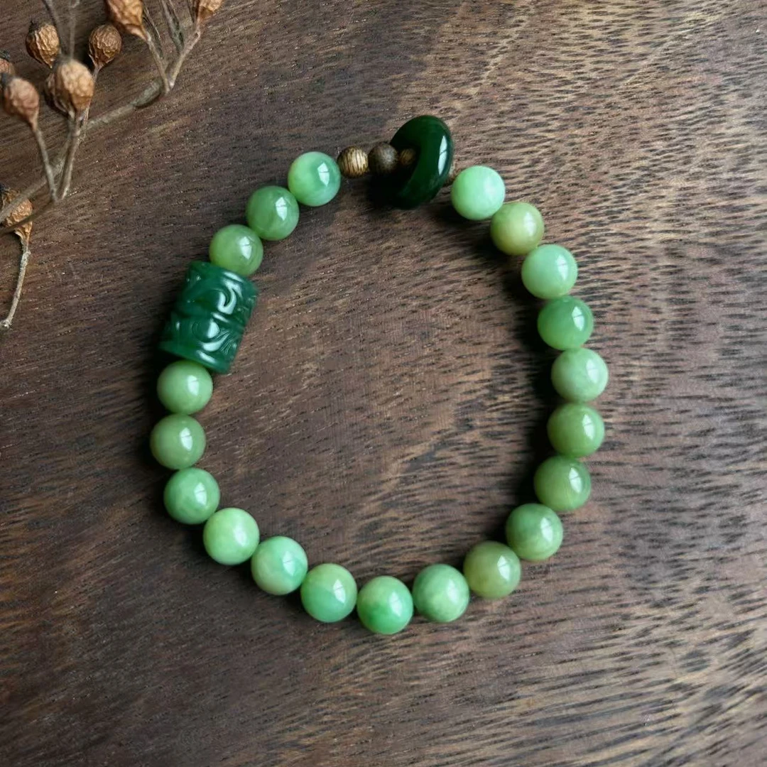 【叶叶重】8mm黑羊洞和田玉手串