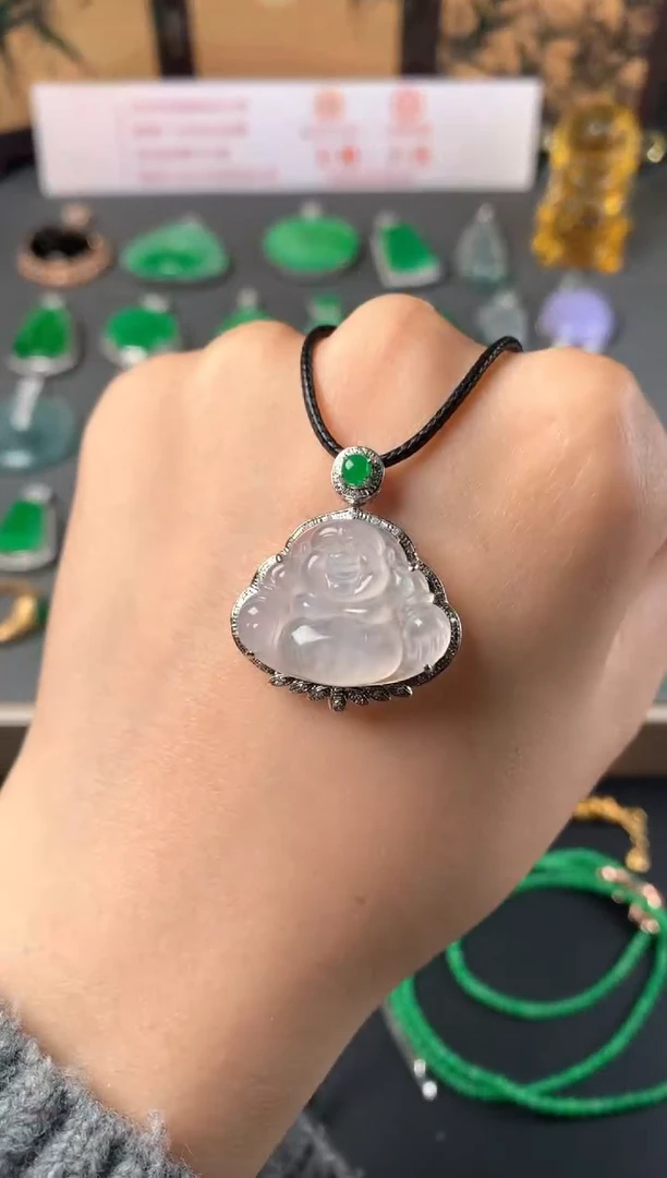 吊坠(不含链)18K金镶嵌翡翠吊坠