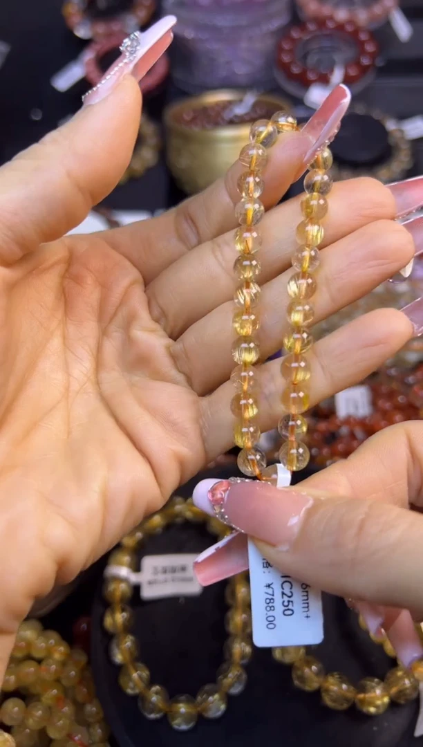 未镶嵌手串水晶金发晶6.8mm