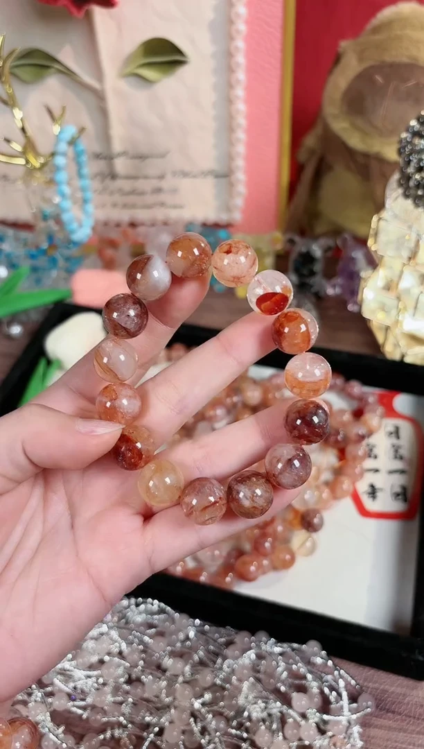 【闪购商品】水晶手链未镶嵌DL2101红胶花水晶14+