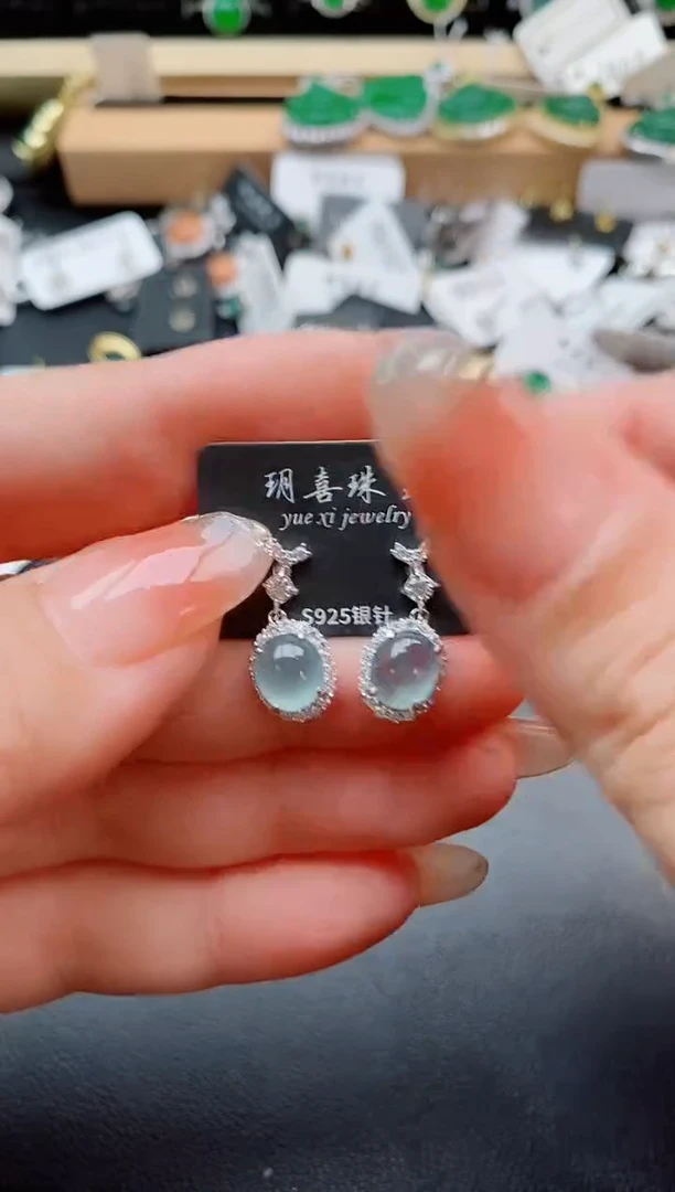 银S925镶嵌戒指翡翠1